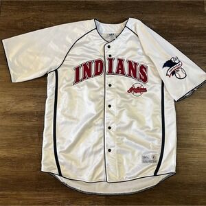 Vintage Dynasty‎ MLB Cleveland Indians White Jersey Size XL E17